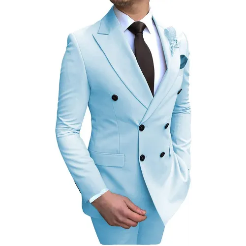 Pastol Suit, Sky Blue, Double Breasted.