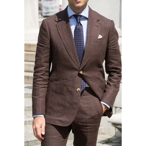 Suit, Rustic Brown, Single Breasted Suit.